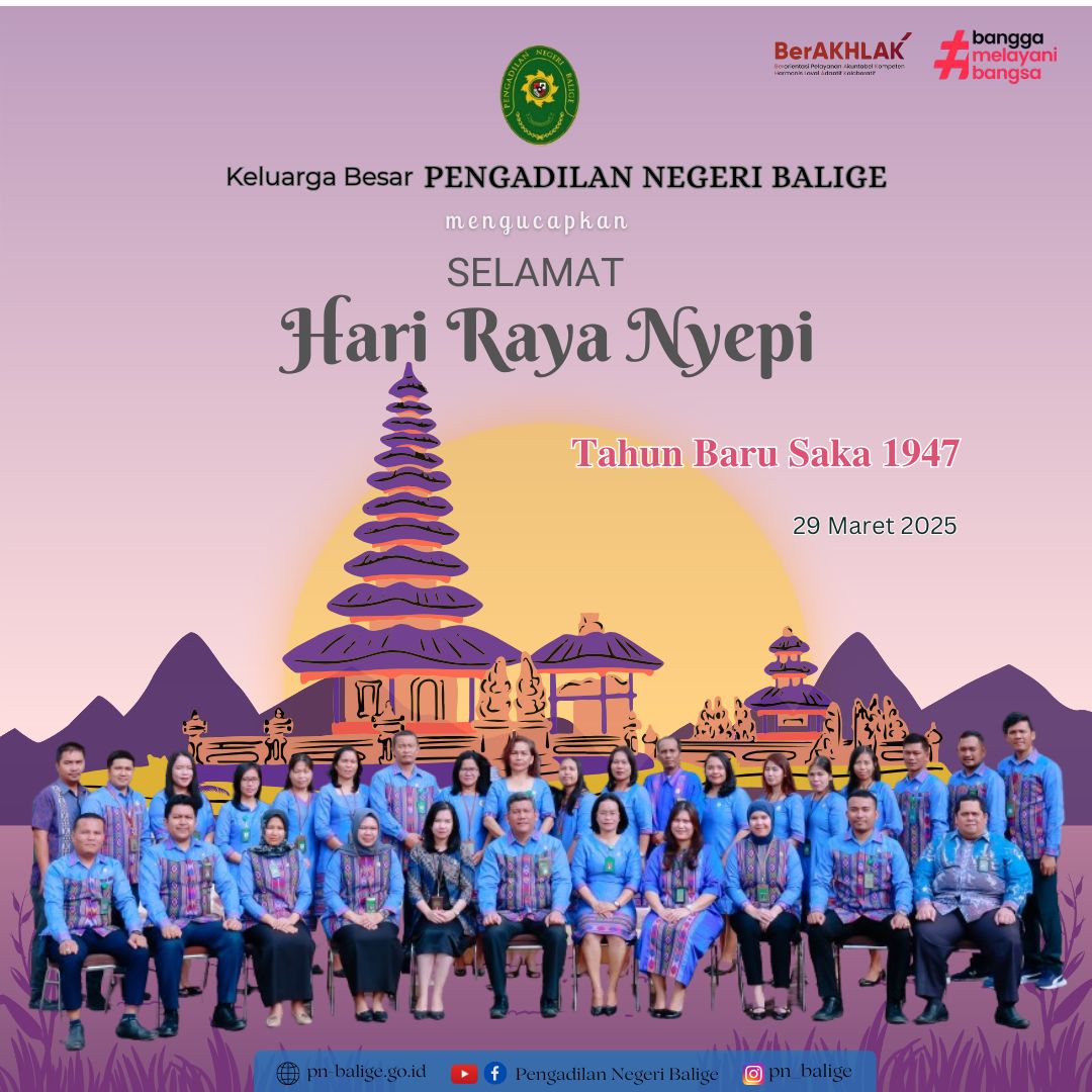 Keluarga Besar Pengadilan Negeri Balige Mengucapkan Selamat Hari Raya Nyepi Tahun Baru Saka 1947 Keluarga Besar Pengadilan Negeri Balige Mengucapkan Selamat Hari Raya Nyepi Tahun Baru Saka 1947